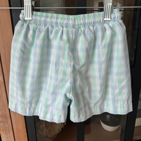 Gingham checkered print swimming trunks shorts mint drawstring toddler boys baby - Picture 2 of 6